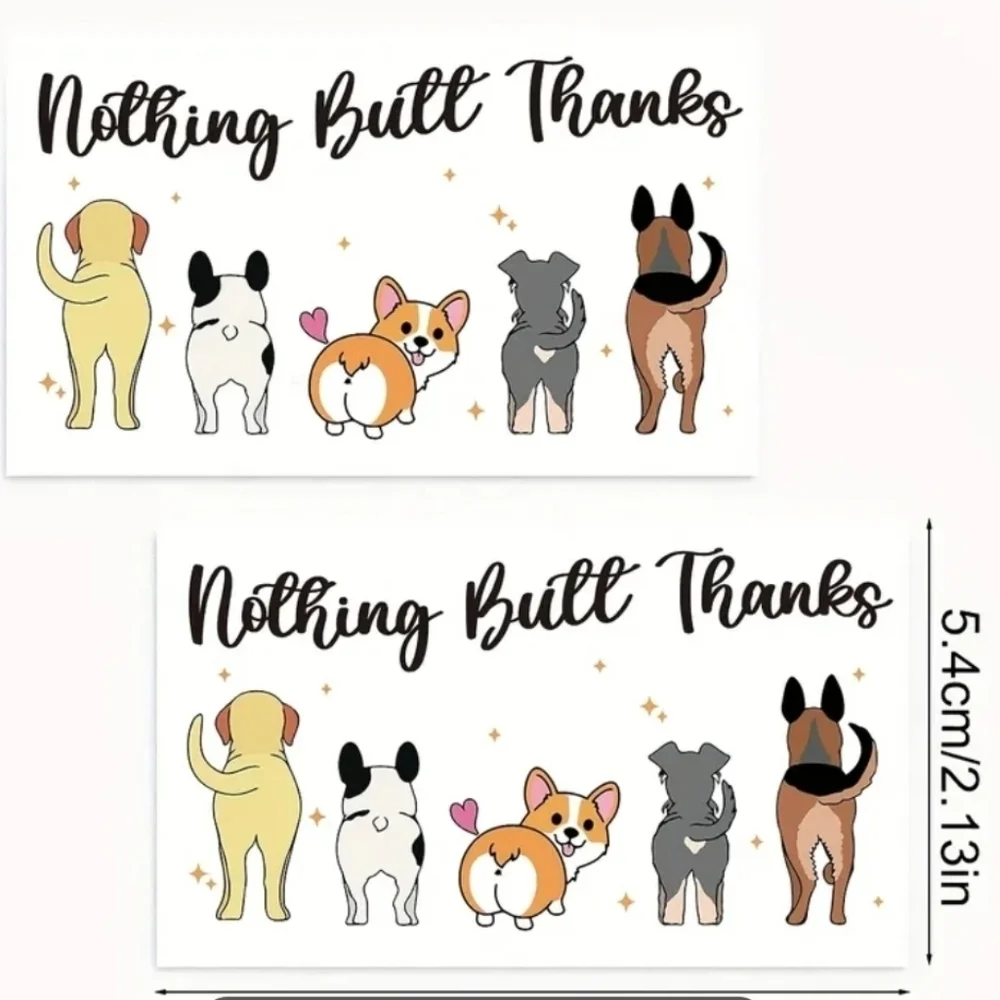 Nothing Butt Thanks - Cute Dog Butt Thank You Cards. 50 Count, New